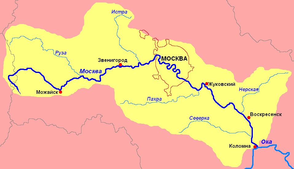 Москва-река на карте России