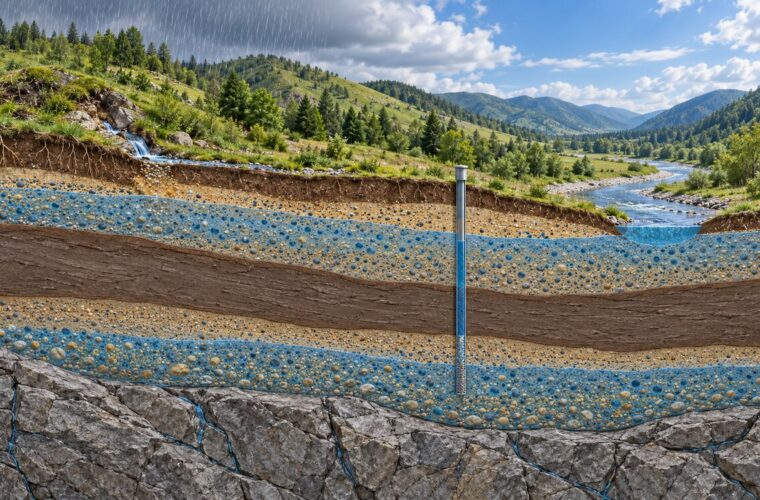 Подземные воды в водоносных слоях между водоупорными горными породами