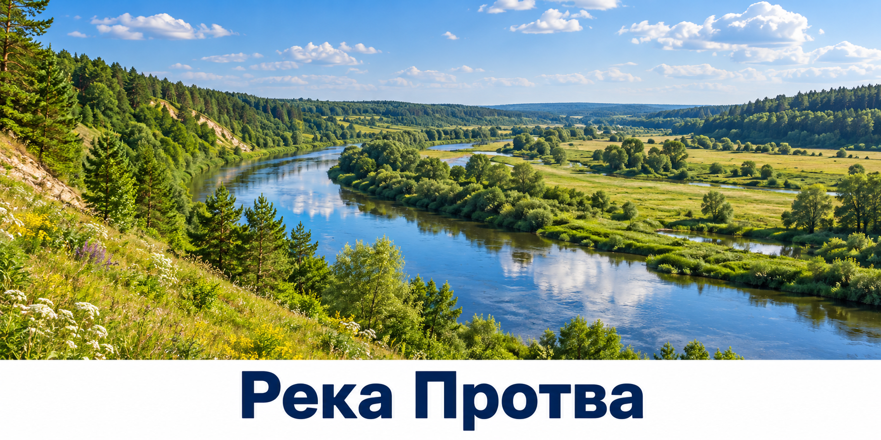Протва среди лесистых склонов и открытых лугов Центральной России