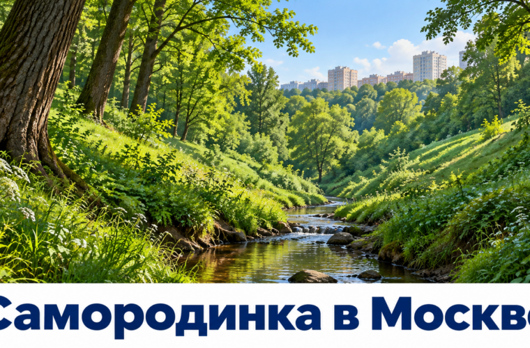 Небольшая московская река в зелёной лесной долине