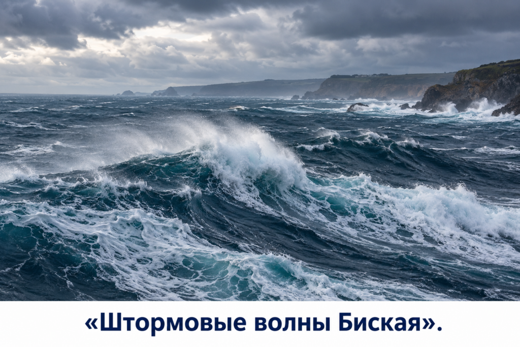 Атлантические штормовые волны у скалистых берегов Бискайского залива