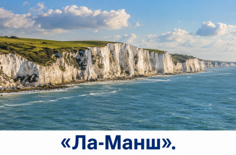 Белые меловые скалы Дувра на берегу Ла-Манша