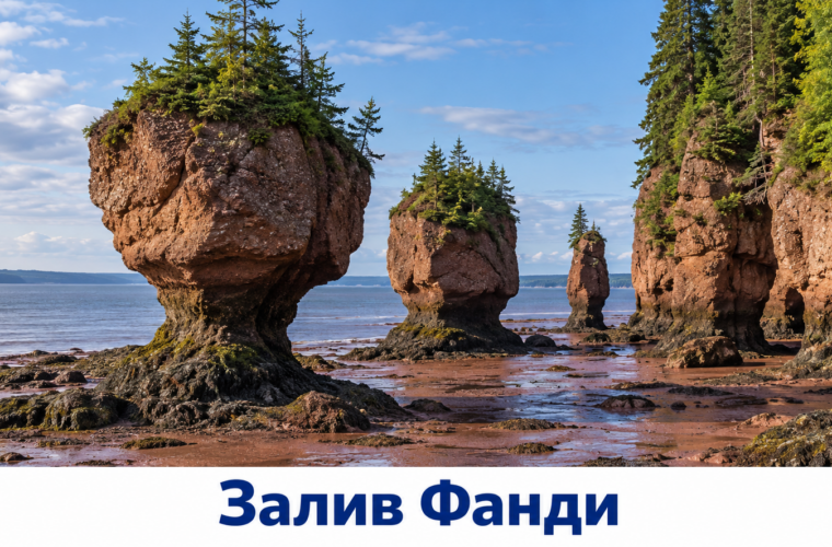 Залив Фанди и скалы Хоупвелл на канадском побережье